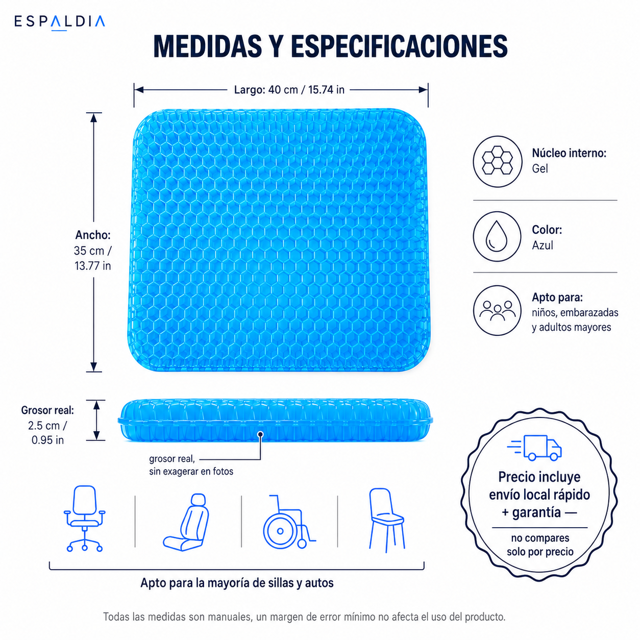 Cojín de Gel Espaldia